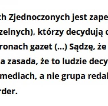 „W całych Stanach Zjednoczonych jest zapewne około pięciu redaktorów ...." Elon Musk