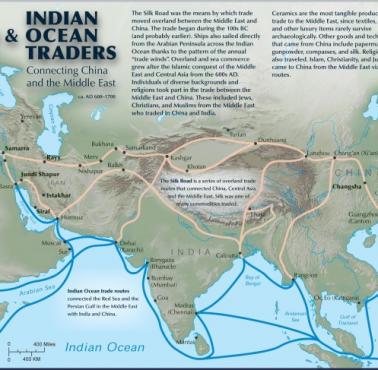 Jedwabny Szlak i kupcy z Oceanu Indyjskiego łączący Chiny i Bliski Wschód, 600-1700 r. n.e.