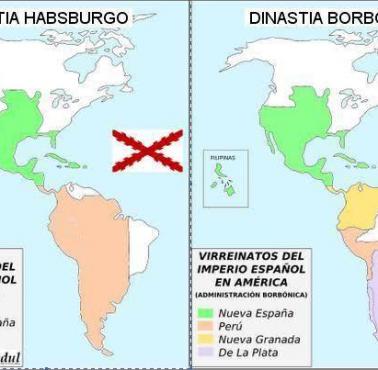 Hiszpańskie terytoria w Ameryce, które nie były koloniami, a integralnymi częściami Hiszpanii, w czasach Burbonów i Habsburgów