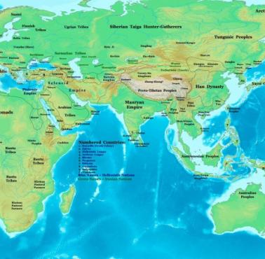 Polityczna mapa świata z 200 roku p.n.e.