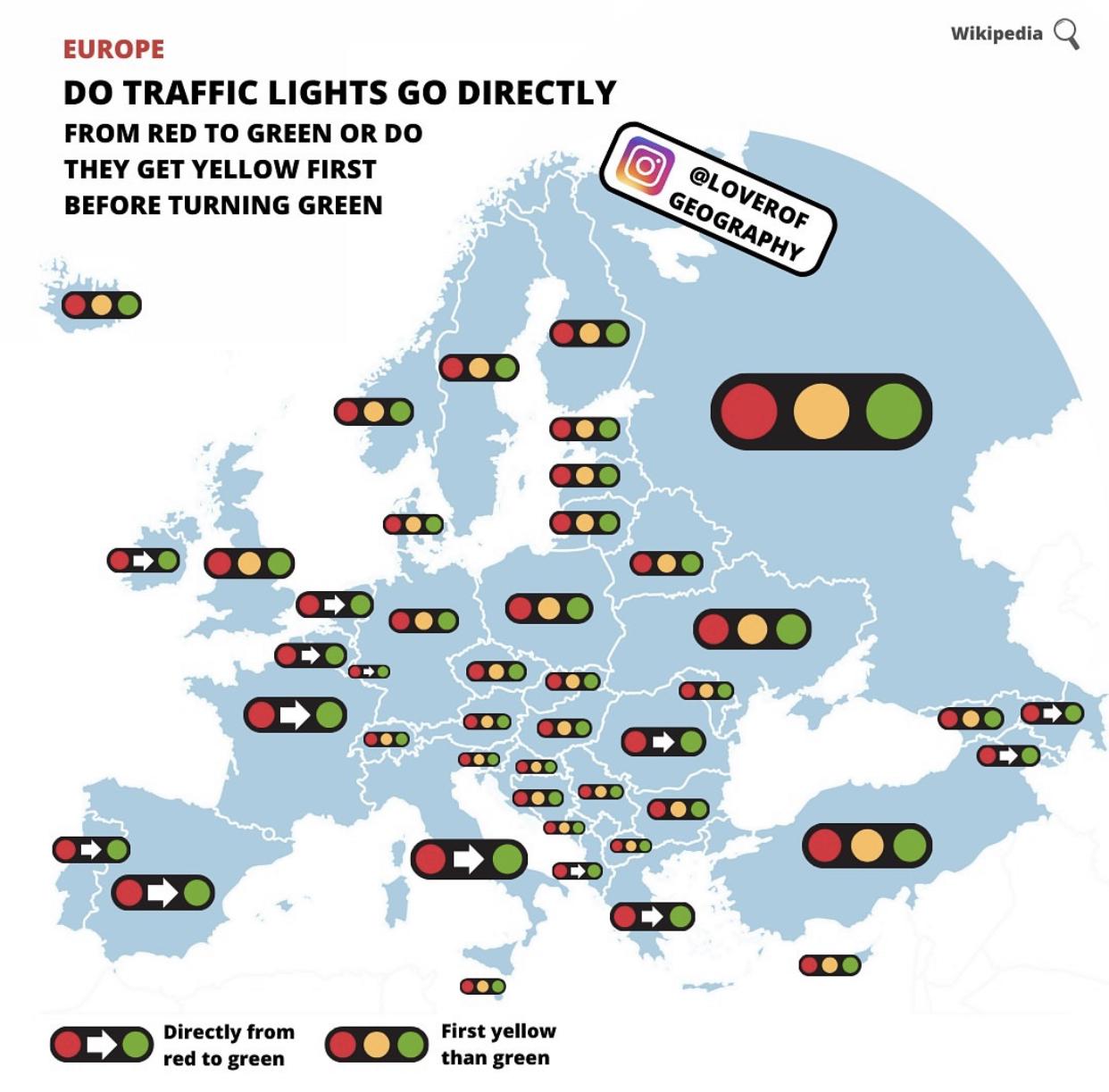 Czy światła drogowe w Europie przechodzą bezpośrednio z czerwonego na zielone, czy najpierw stają się żółte?