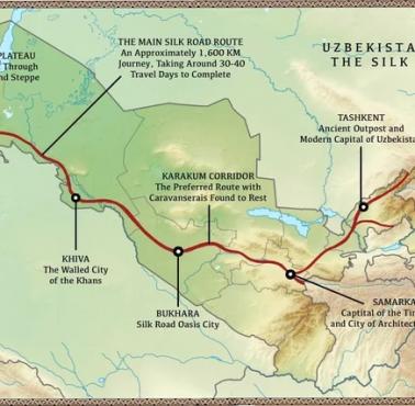 Uzbekistan i Jedwabny Szlak, uzbecka część szlaku