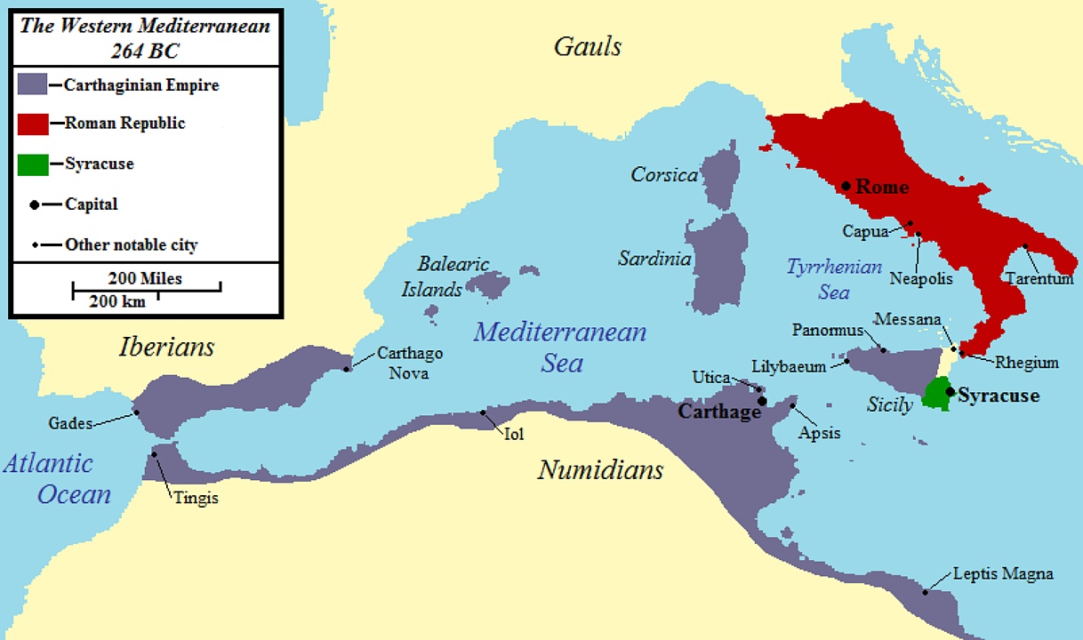 Kartagina i Rzym przed wojnami punickimi, 264 rok p.n.e.