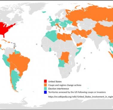 Kraje, w których USA skutecznie zorganizowały lub poparły zmianę reżimu, wikipedia