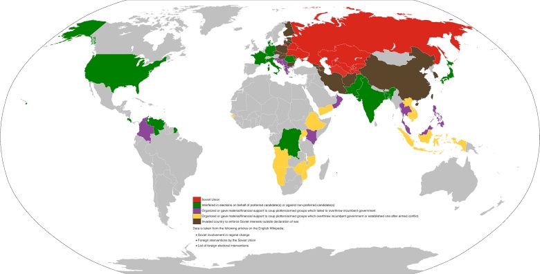 Kraje, w których Rosja (ZSRR) skutecznie zorganizowała lub poparła zmianę reżimu, wikipedia