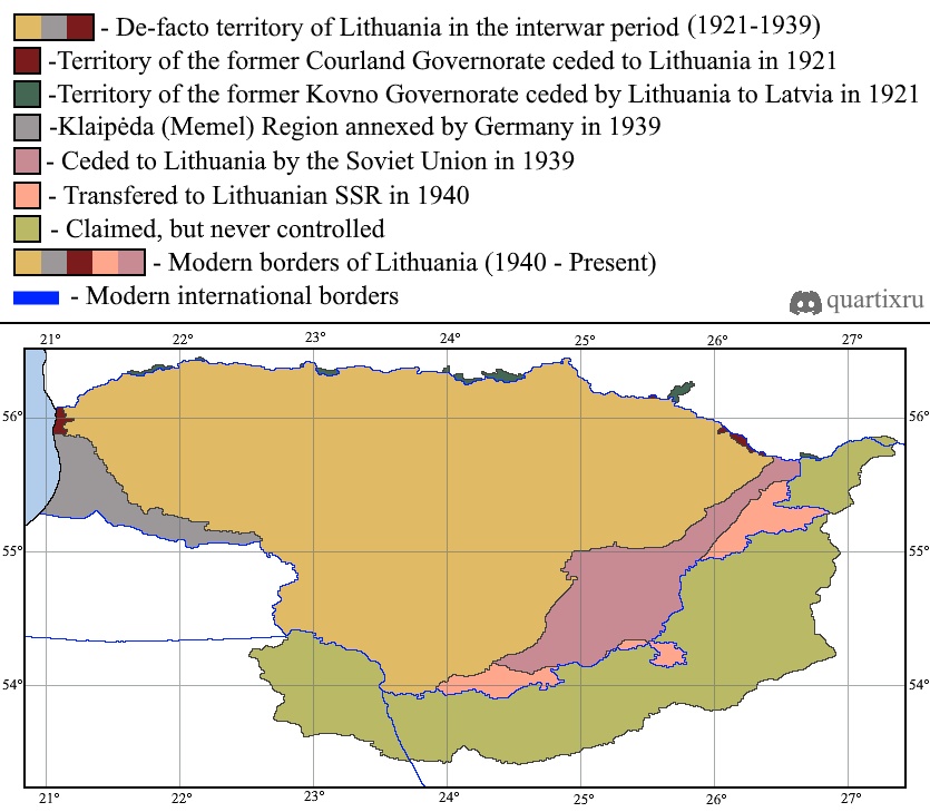 Zmiany granic Litwy od 1921 roku