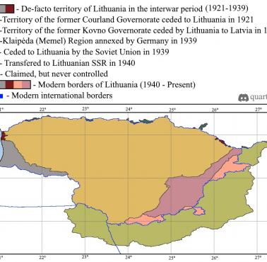 Zmiany granic Litwy od 1921 roku