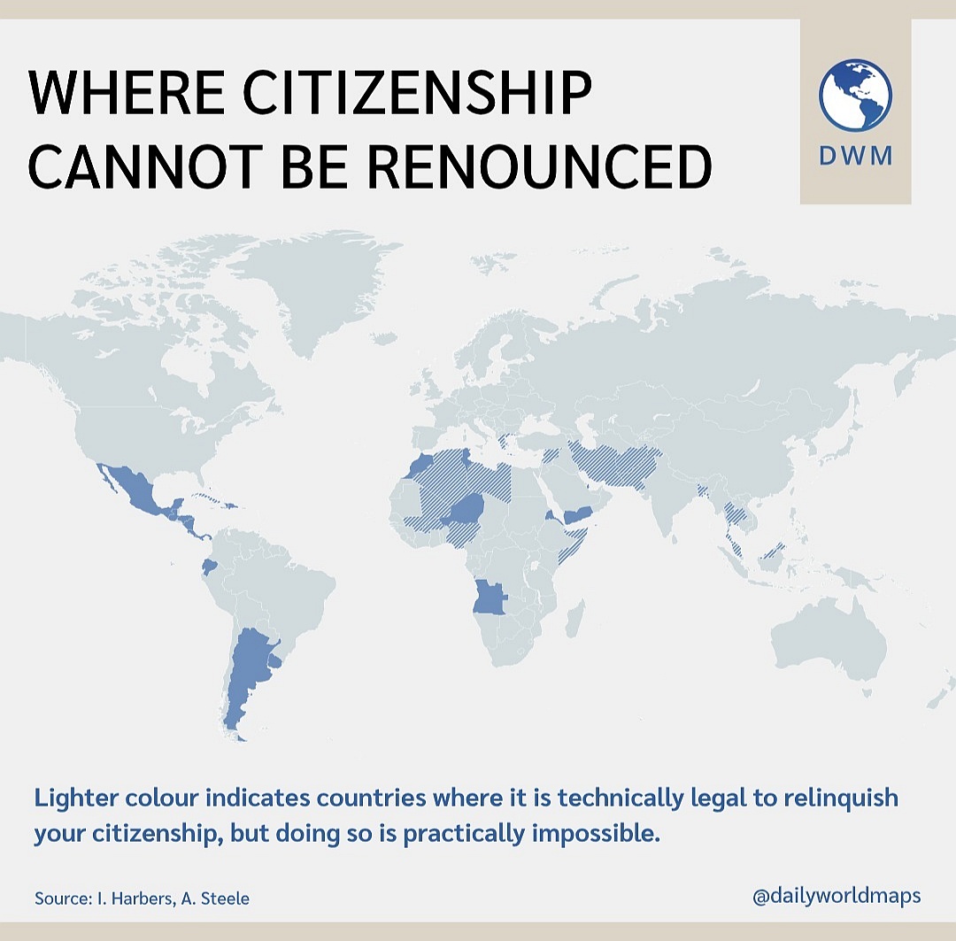 Kraje, w których nie można zrzec się obywatelstwa