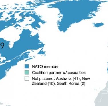 Żołnierze NATO polegli w wojnie w Afganistanie, 2001-2021