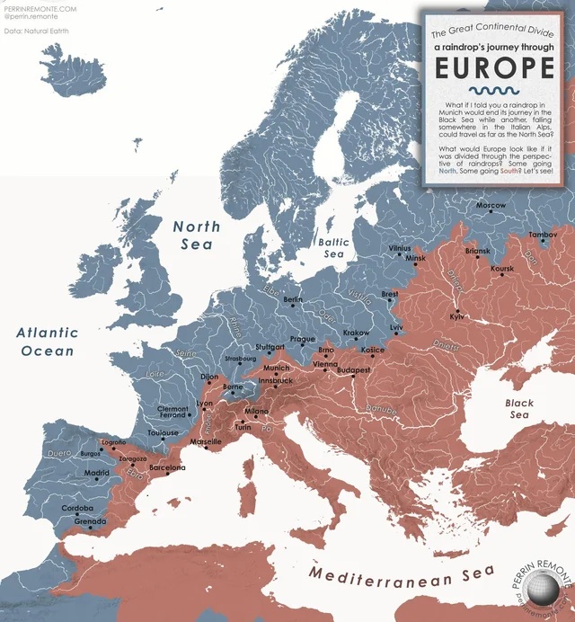 Gdzie w Europie spływa deszczówka (deszcz)?