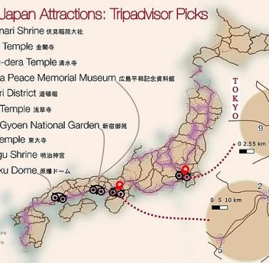 Top10 najpopularniejszych atrakcji w Japonii wg.Tripadvisor