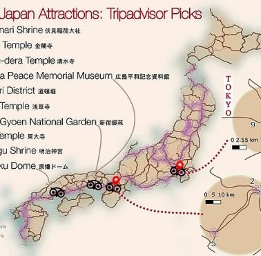 Top10 najpopularniejszych atrakcji w Japonii wg.Tripadvisor