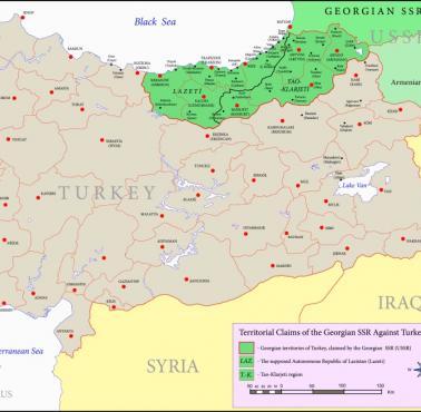 Roszczenia terytorialne Rosji (Gruzińskiej SRR) wobec Turcji, 1946 r.