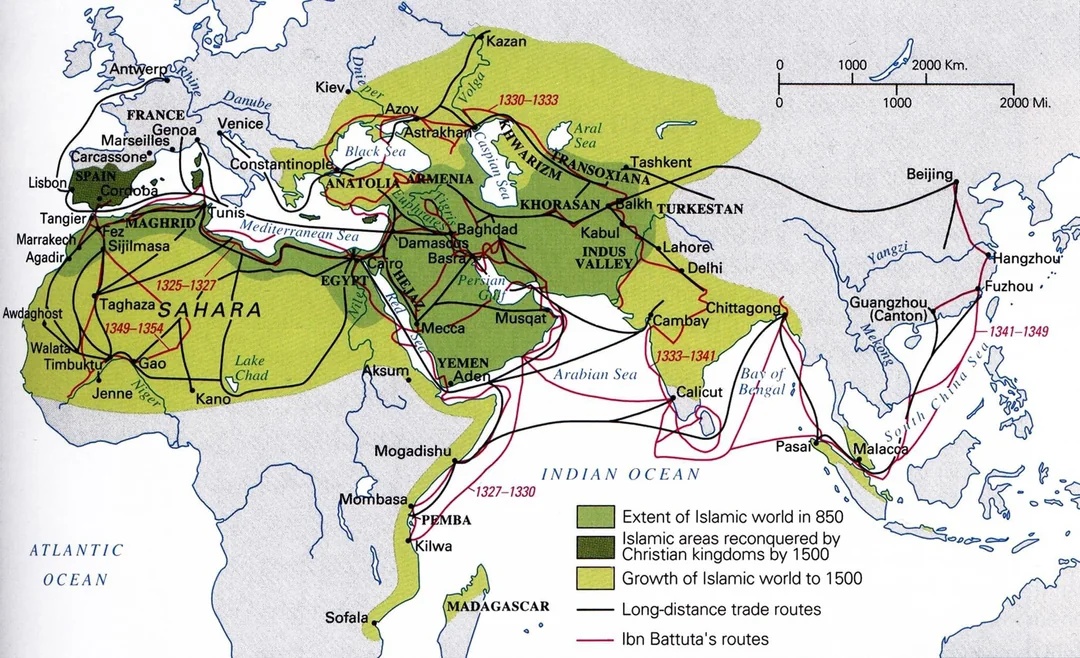 Podróż arabskiego podróżnika Ibn Battuta w latach 1325-1354