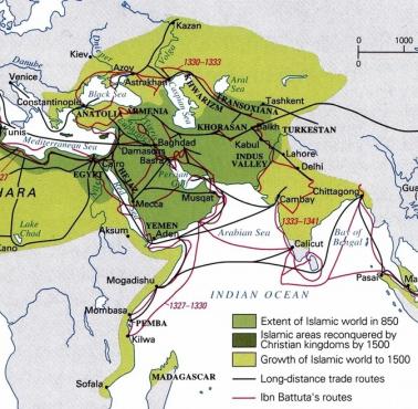 Podróż arabskiego podróżnika Ibn Battuta w latach 1325-1354