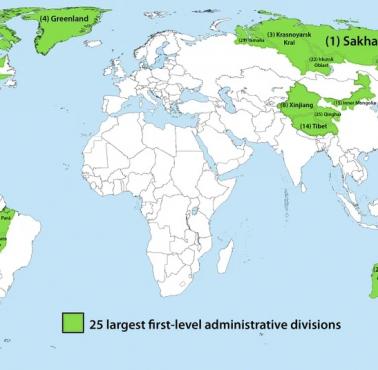 Top25 największych regionów (jednostki administracyjne) świata