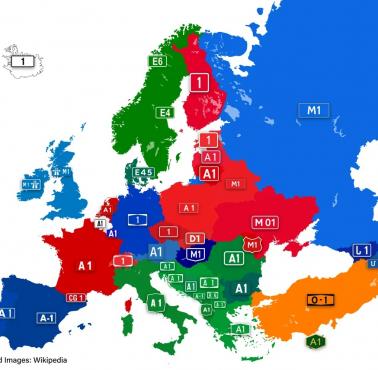 Oznaczenia autostrad lub dróg szybkiego ruchu w Europie