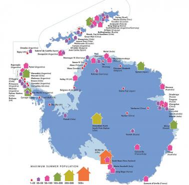 Ile osób mieszka na Antarktydzie latem? (w tym bazy)