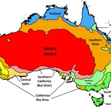 Odpowiedniki klimatu innych krajów w Australii i Tasmanii