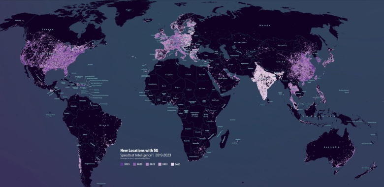 Globalna dostępność 5G według krajów, 2019-2023