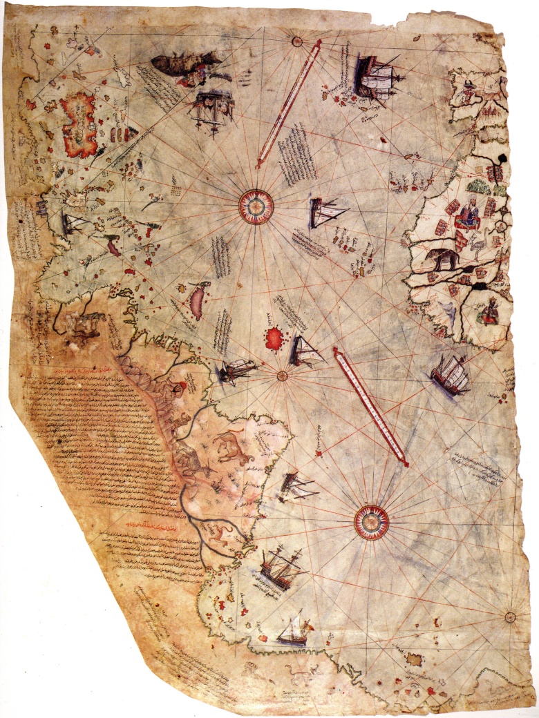 Mapa świata wykonana przez Piri Reisa (Piri Ibn Hadżi Memmed) w 1513 roku