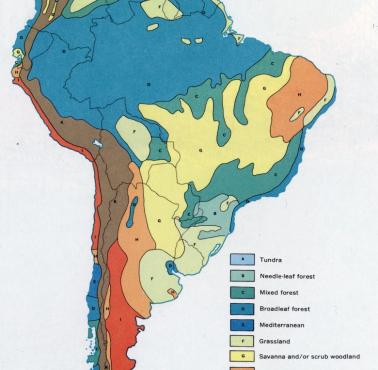 Okres wegetacyjny (strefy wegetacji) w Ameryce Południowej, 1968