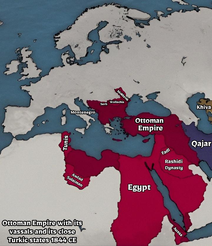 Mapa imperium osmańskiego w 1844 roku