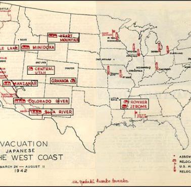 Założone w USA obozy koncentracyjne dla Japończyków, 1942