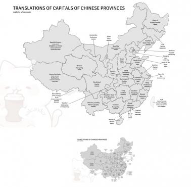 Dosłowne tłumaczenie nazw chińskich prowincjonalnych regionów administracyjnych i ich stolic