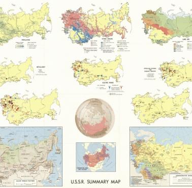 Mapy ZSRR z 1971 roku (zasoby, podział etniczny, geografia, energetyka, metalurgia, podział administracyjny ...)