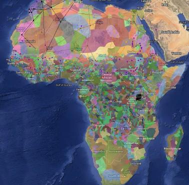 Mapa etniczna Afryki, Uniwersytet Harvarda, 2001
