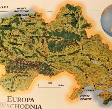 Reliefowa mapa Europy Środkowej (topograficzna), 2001