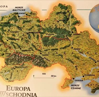 Reliefowa mapa Europy Środkowej (topograficzna), 2001