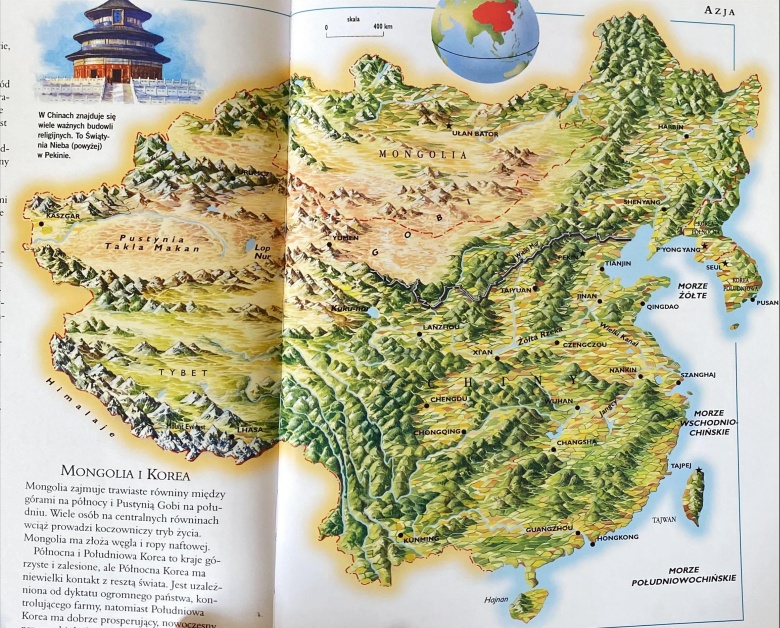 Reliefowa mapa Chin (topograficzna), 2001