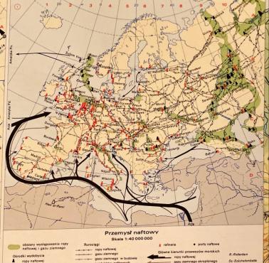 Mapa szlaków przemysłu naftowego z 1997