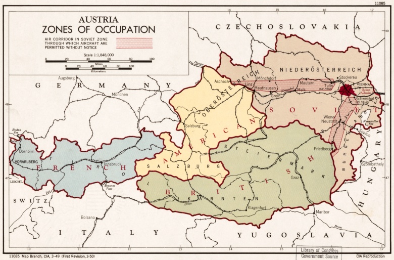 Strefy okupacyjne Austrii, w 1955 roku wojska rosyjskie wycofały się z tego kraju