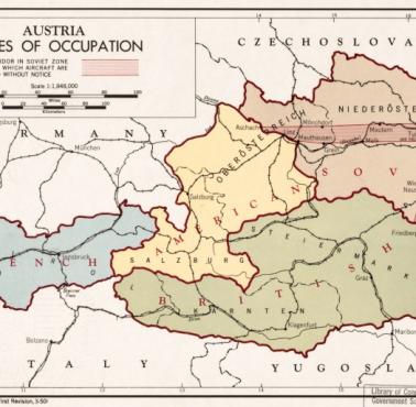 Strefy okupacyjne Austrii, w 1955 roku wojska rosyjskie wycofały się z tego kraju