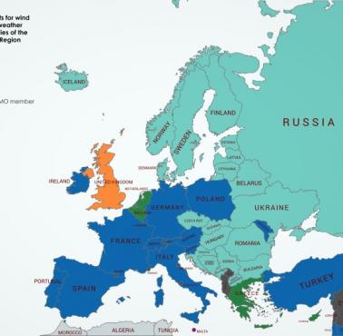 Jednostki prędkości wiatru w Europie