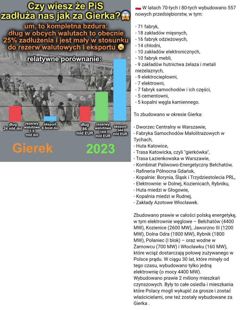 Przed reformami balcerowiczów - Epoka Gierka - dług
