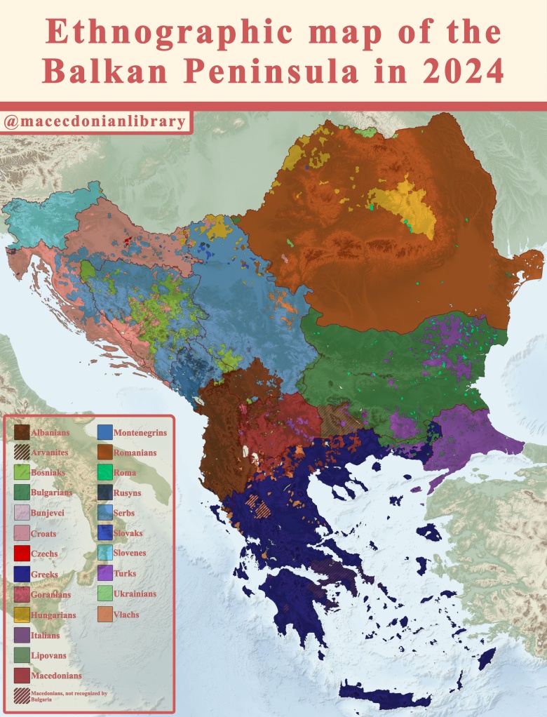 Mapa etnograficzna Bałkanów, 2024