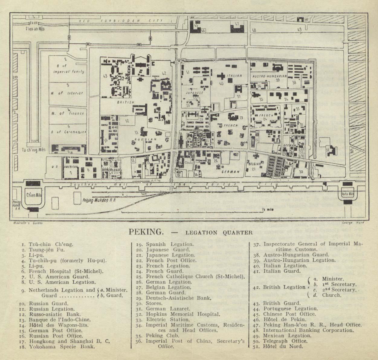 Mapa dzielnicy ambasad w Pekinie, 1912