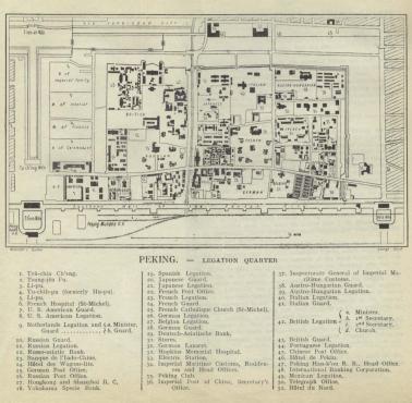 Mapa dzielnicy ambasad w Pekinie, 1912