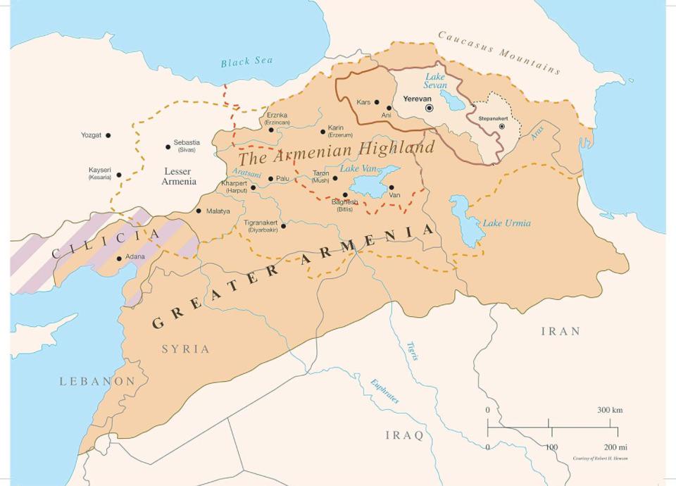 Mapa Królestwa Armenii ok. 95 rok p.n.e.