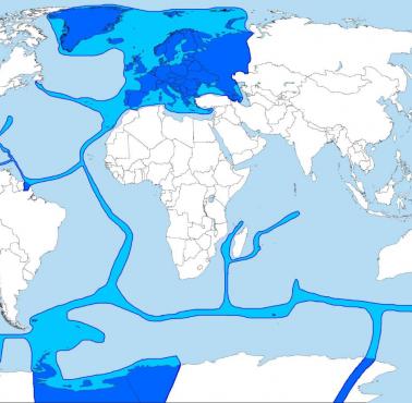 Nietypowa mapa Europy z uwzględnieniem wyłącznych stref ekonomicznych (EEZ - Exclusive Economic Zones)