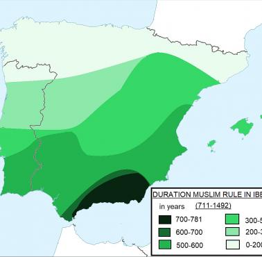 Rekonkwisty Półwyspu Iberyjskiego z podziałem na stulecia, 711-1492