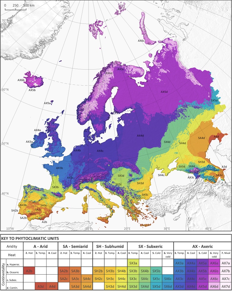 Mapa fitoklimatyczna Europy