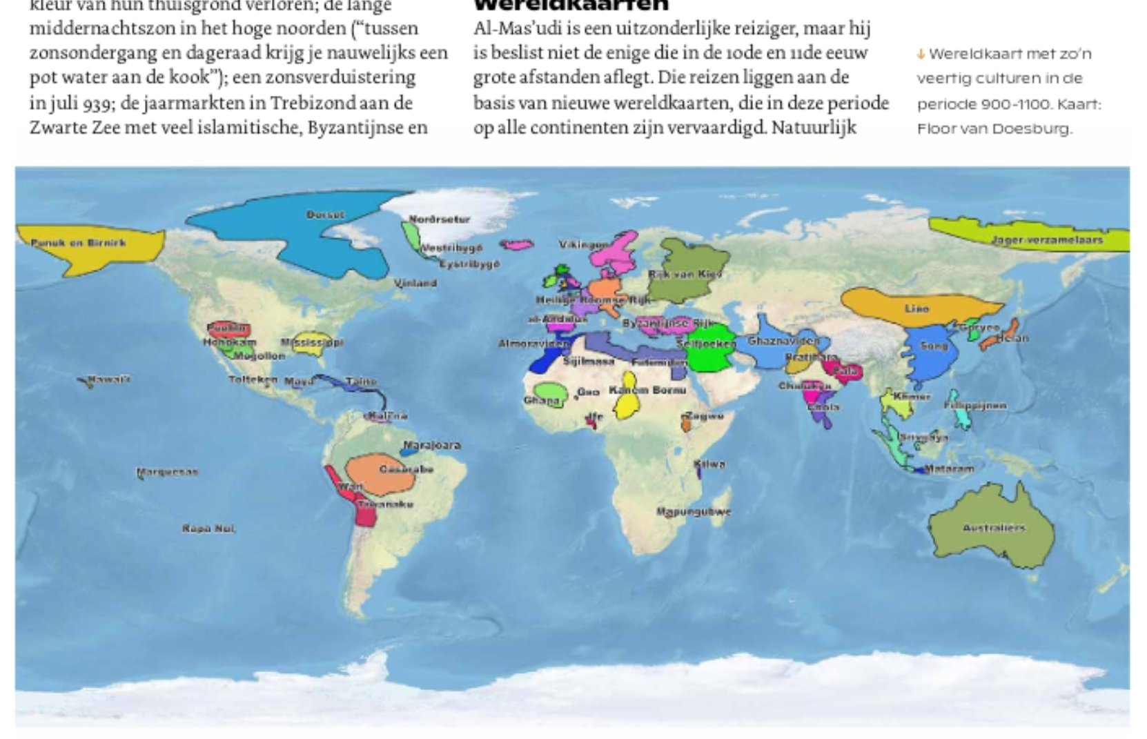 Mapa kultur świata z lat 900-1100 wydana w Holandii