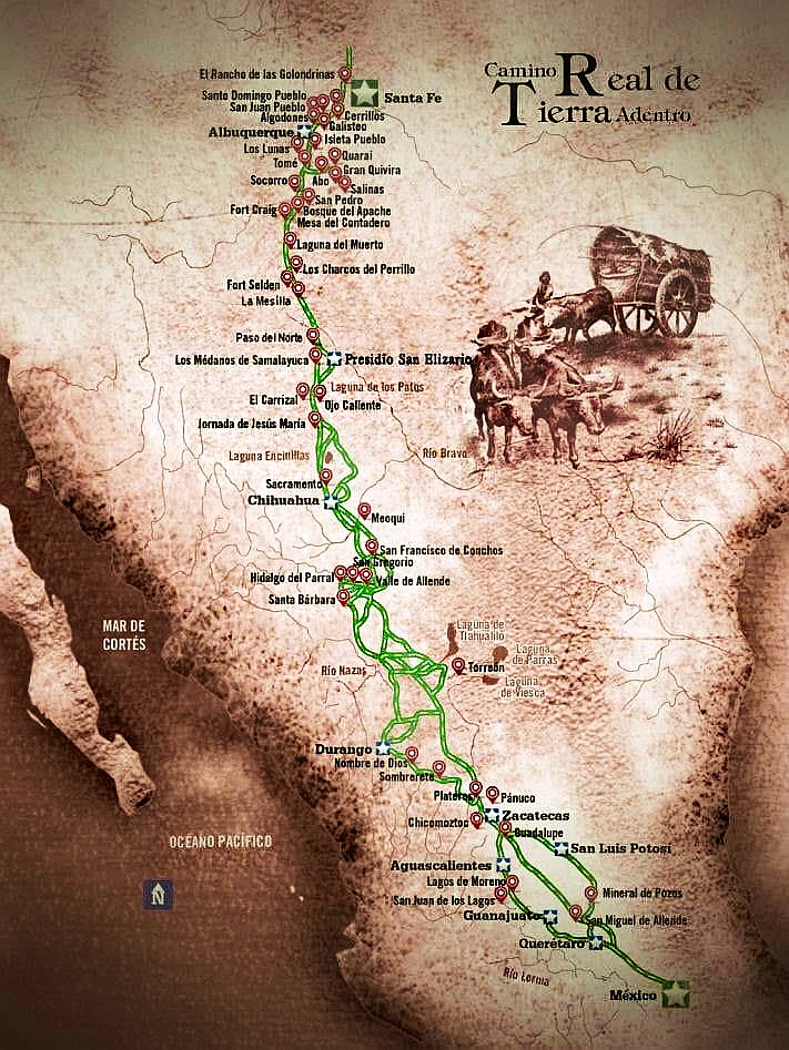 „El Camino Real de Tierra Adentro” najstarszy szlak handlowy obu Ameryk (2500 km) między miastem Meksyk a San Juan Pueblo w USA