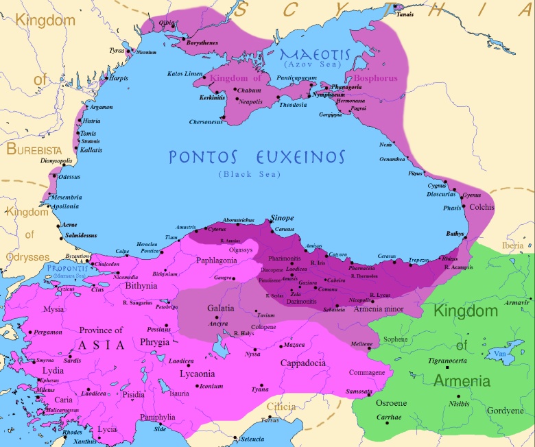 Królestwo Pontu pod rządami Mitrydatesa VI panował w latach 120–63 p.n.e.