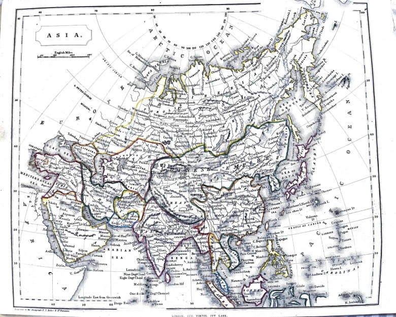Brytyjska mapa Azji z 1848 roku
